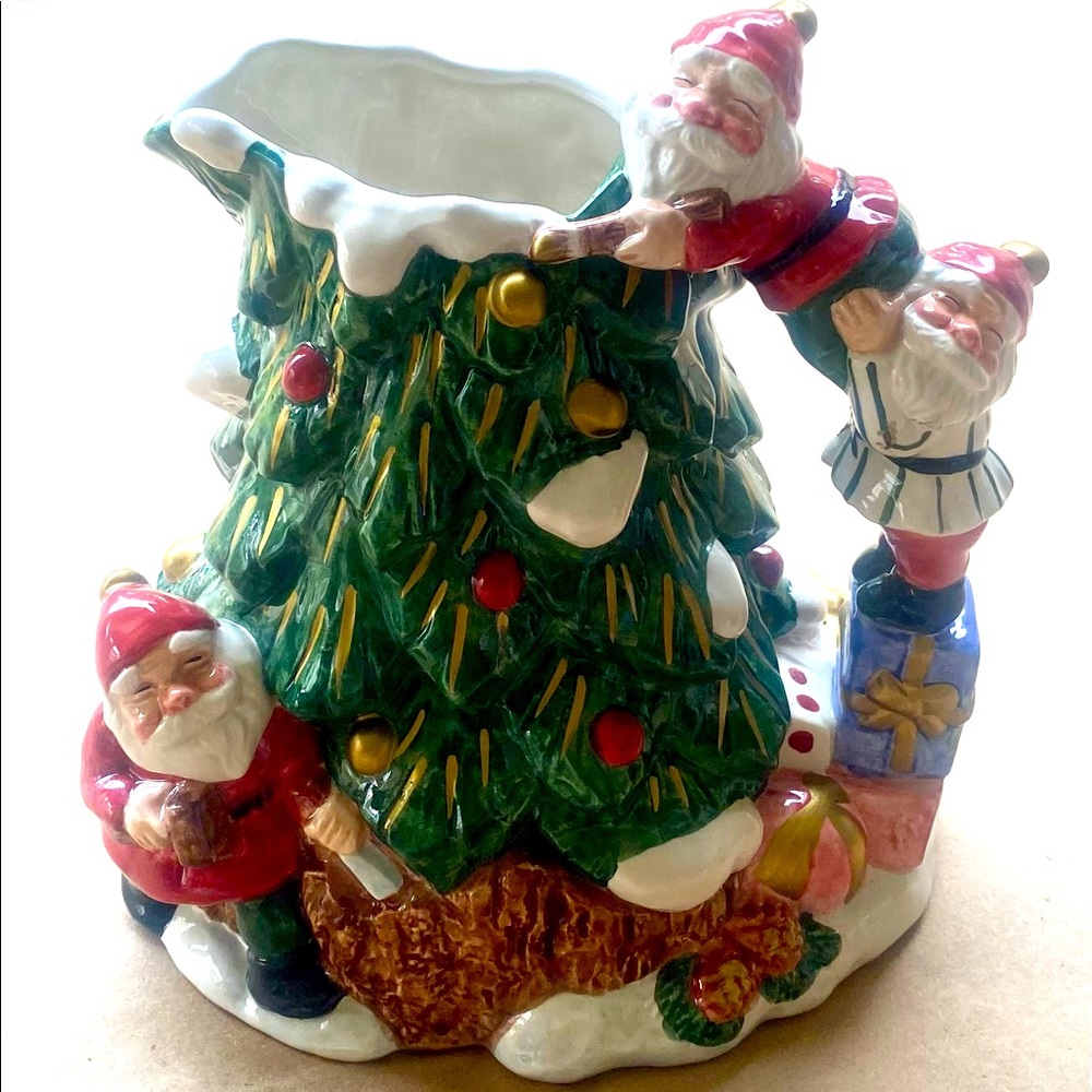 1995 OMNIBUS By Fitz & Floyd Mint Condition Christmas Water Pitcher